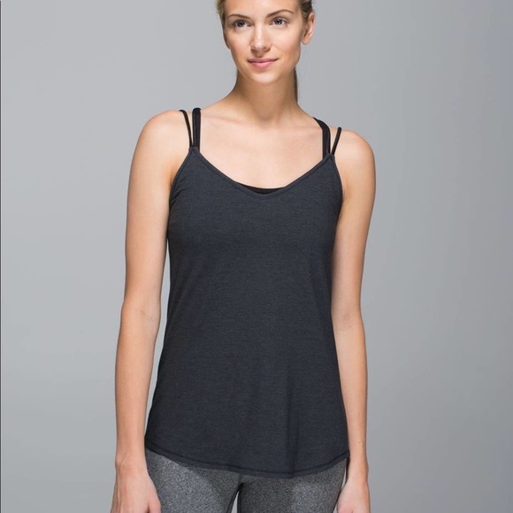 Lululemon Breezy Tank strappy Heathered Black 6 8 - Picture 2 of 4
